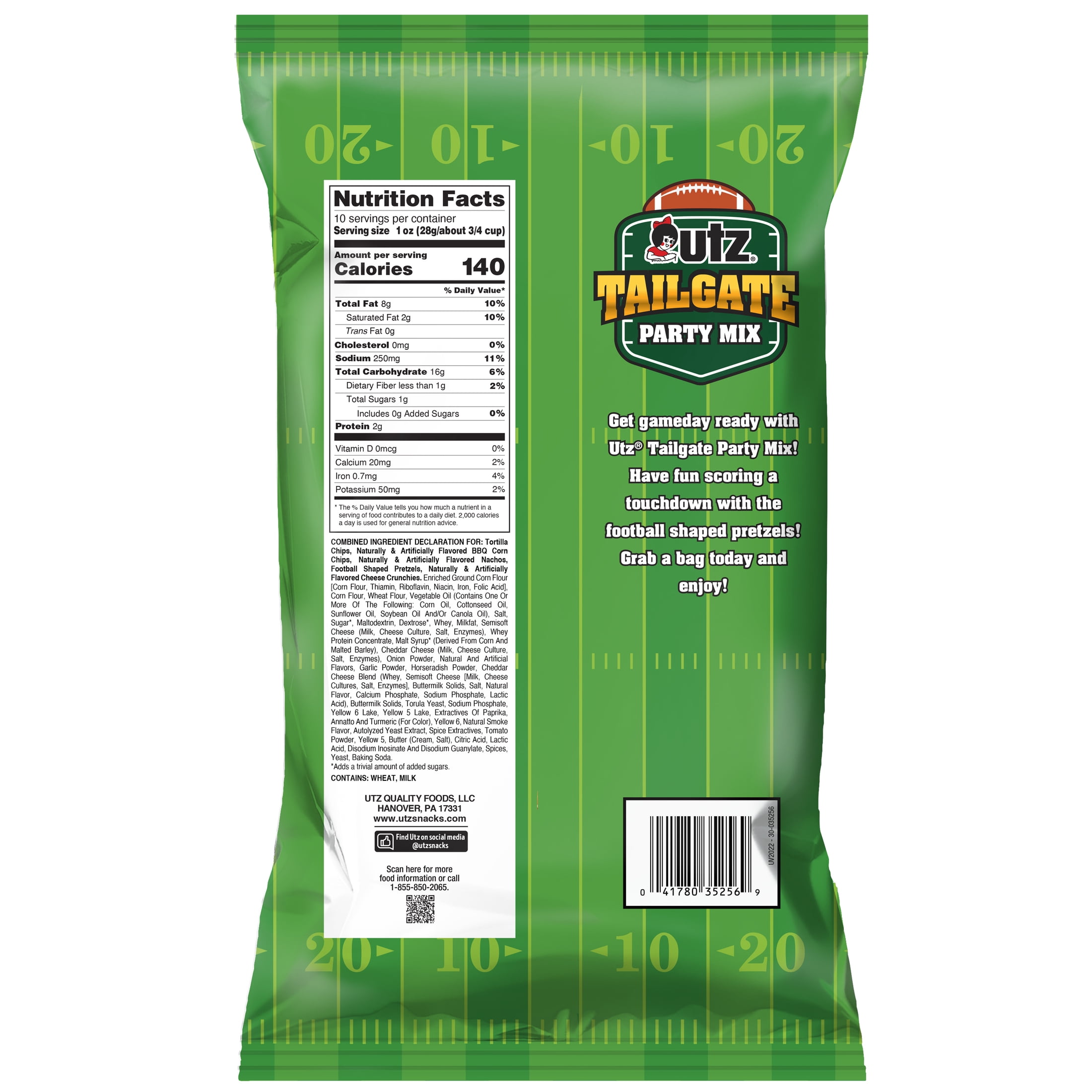 (2 pack) Utz Tailgate Party Mix, 10 oz Bag