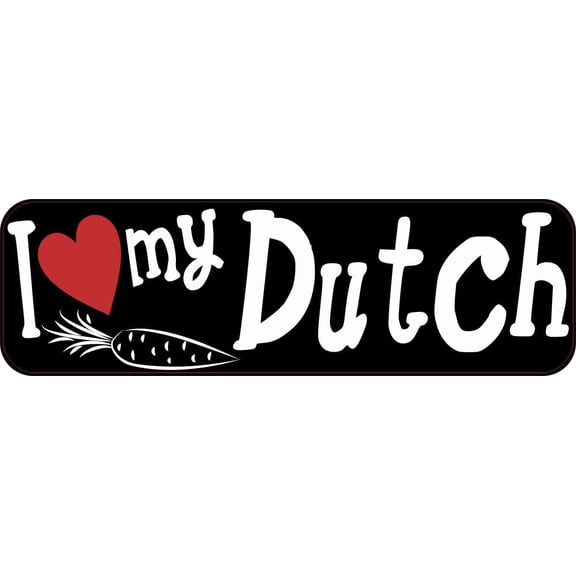 10in x 3in I Love My Dutch Rabbit Bumper Sticker Vinyl Truck Window Stickers