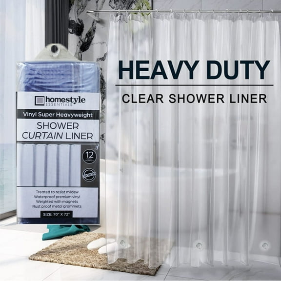 Heavy Duty Clear Shower Curtain Vinyl Waterproof Shower Curtain Liner 70" x 72"