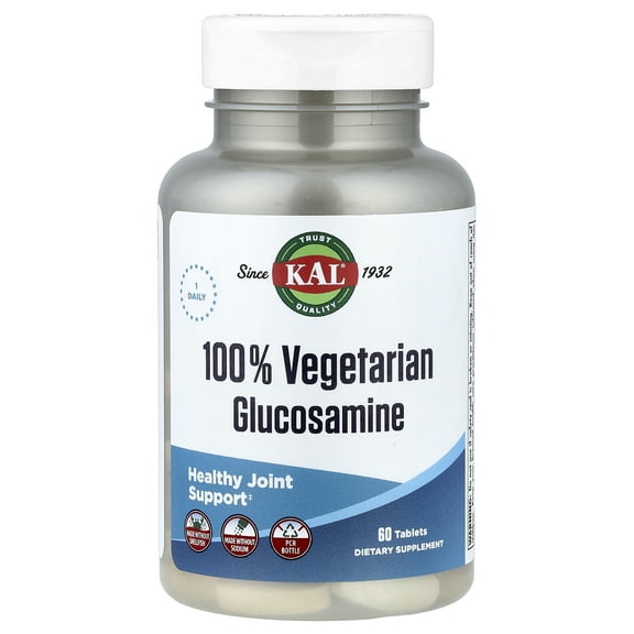 KAL 100% Vegetarian Glucosamine, 1,000 mg, 60 Tablets