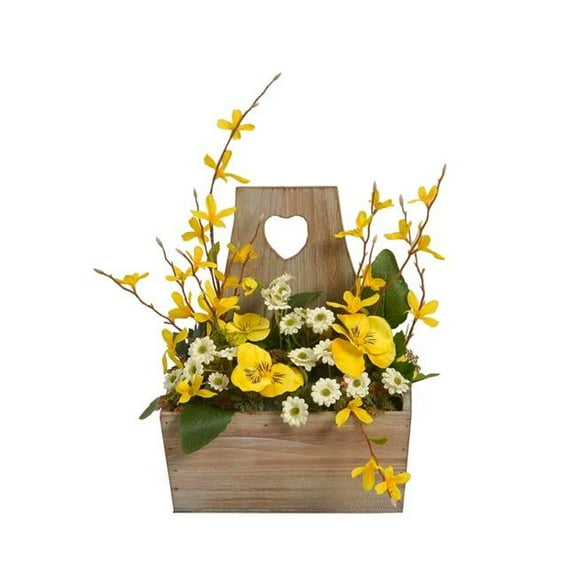Jeco HD-BT098 Floral Arrangement with Wooden Pot