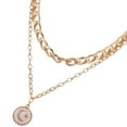 thumbnail image 2 of Collar de mujer apilable de doble capa con cadena de luna y estrella para el cuello, 2 of 8