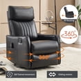 thumbnail image 2 of UHOMEPRO Swivel Rocker Recliner Chair, Faux Leather Manual Recliner with Heat and Massage, 360° Swivel Rocking Recliner Chair for Living Room, Home Theater Seating, Black, 2 of 8