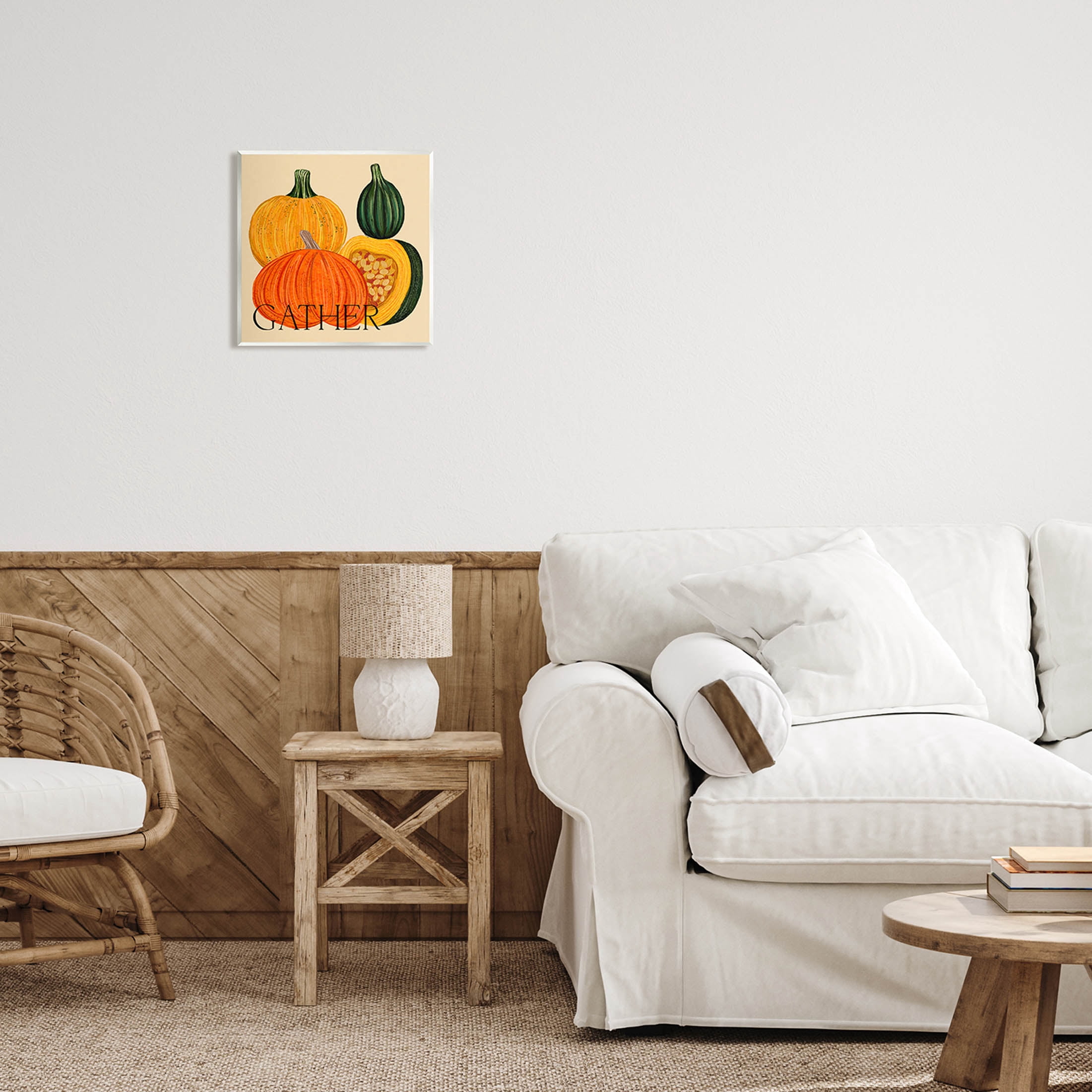 Stupell Industries Gather Autumn Harvest Gourds Graphic Art Unframed Art Print Wall Art, Design by Ziwei Li