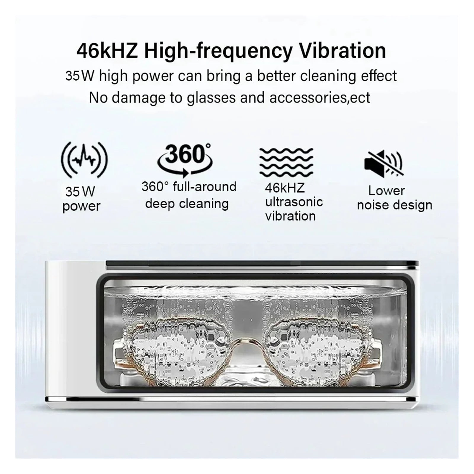 Powerful Ultrasonic Cleaner 500ML 46kH for Jewelry Glasses Circuit Board Watches Denture Teeth Ultrasound Washing Machine