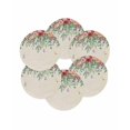 thumbnail image 7 of 15 Inch Round Placemats Set of 6, Watercolor Roses Non Slip Heat Insulation PP Table Mats, Spring Flowers Leaves Butterflies Beige Washable Place Mats for Kitchen Dining Party Table Decor, 7 of 7