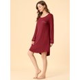 thumbnail image 4 of INSPIRE CHIC Pyjama pour Femme Col Rond Manches Longues Vêtement de Nuit Doux Robe de Détente pour Femme, 4 of 6
