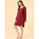 thumbnail image 4 of Pijama para mujer Allegra K Cuello Redondo Manga Larga Ropa de Dormir Suave Vestido de Salón Rojo S, 4 of 6