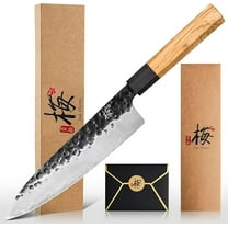 8 Inch Professional Kitchen Knife,High Carbon Steel Ultra Sharp Chef's Knife with Olivewood Handle & Gift Box
