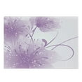 thumbnail image 1 of Purple Cutting Board, Abstract Art Style Vector Illustration of Flower Background with Butterfly, Decorative Tempered Glass Cutting and Serving Board, Large Size, Violet and White, by Ambesonne, 1 of 1