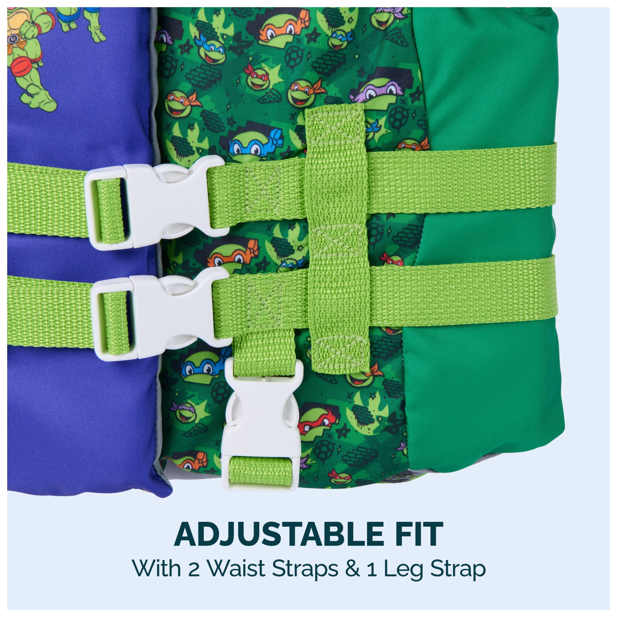 SwimWays TMNT Life Jacket, USCG Approved Life Vest for Kids 33-55 lbs