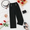 thumbnail image 2 of Girls Pants Summer Girl Loose Pants Casual Pants Straight Bottom for Children Clothes Girls Fashion,Color:Black,Size:7-8 Years, 2 of 6