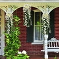 thumbnail image 2 of Nomeni Fake Flowers Clearance, Artificial Orchid Flower Hanging Hanging Wall Bunch Hanging Violet Garland Wisteria Flowers Basket Artificial Artificial Flowers Wooden Flowers Home Decor White, 2 of 8