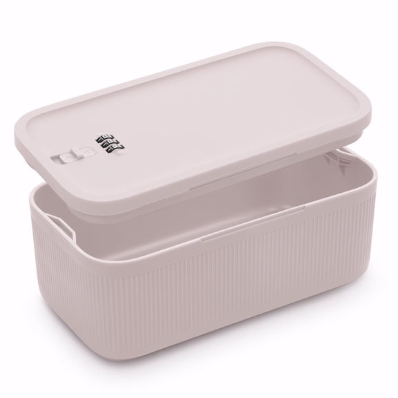 Locbbie Small Lock Box with Code – Lockable Storage Box for Medication, Food, Electronics & Personal Items Safe – BPA-Free