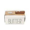 thumbnail image 2 of Mud Pie Bistro Butter Dish and Spreader Set, Assembled 3" x 6" x 4", 5", White, 2 of 3