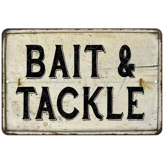 Bait & Tackle Vintage Look Chic Distressed 8x12208120020135
