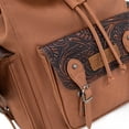 thumbnail image 5 of Wrangler Backpack Purse for Women Men Floral Tooled Designer Travel Bags, Brown, 5 of 7