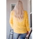 thumbnail image 2 of ABPHQTO Blusa de mujer con cuello en V y cordón con estampado floral amarillo, 2 of 4