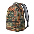 thumbnail image 2 of Bigfoot and Sticker Green Pattern Backpack for School, Cute School Bag with Adjustable Shoulder Straps and Padded Back, 15.3"x11"x7.1", 2 of 4