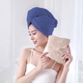 thumbnail image 6 of Hair Towel Wrap For Women Quick Dry Soft Absorbent 10 X 26 Inches Hair Wrap Towels With Double Button Frizz Hair Turbans For Curly Long Thick Hair,by Fanshiluo, 6 of 8