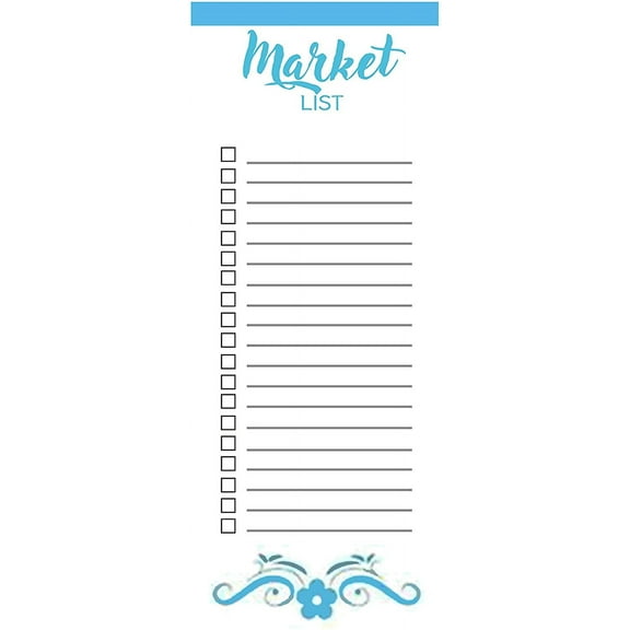 Market List Magnetic Notepad for Memos, Shopping List, & to Do Lists, 50 Sheets Per Pad, 8.5 Inch x 3.5 Inch.
