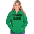 thumbnail image 4 of Proud Irish St Patrick's Day Shamrock Zip Up Hoodie Men's Women's Brisco Brands 3X, 4 of 6