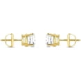 thumbnail image 3 of 2.25 Ct Princess Cut Diamond Stud Earrings Solid14K Yellow Gold Basket Screw Earrings For Women's All Occassion Wear, 3 of 7