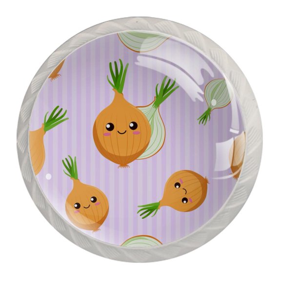 4 Pcs Bubls Onions Smiling Faces Knobs for Kitchen Cabinet Cupboard Dresser Bookcase Drawer Pulls Handles Round Home Decor