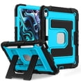 thumbnail image 2 of Case For iPad 2025 / 2022,Anti Drop Silicone+PC Layer Protective Case Hidden Large Bracket ,Shoulder Strap, Heavy Duty Shockproof Three Proof Tablet Protective Case,Black Blue,For iPad 2025 / 2022, 2 of 7