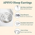 thumbnail image 5 of APSVO 4 Pairs 18K White Gold Plated Hoop Earrings for Women S925 Sterling Silver Post Hypoallergenic Earrings Set Birthday Graduation Jewelry Gifts Her Mom Girlfriend Ideas 20/30/40/50MM, 5 of 6