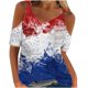 thumbnail image 1 of Fiudx Ofertas Flash Artículos En Oferta Blusas de Cuello Redondo de Manga Corta con Estampado Informal a La Moda para Mujer, 1 of 4