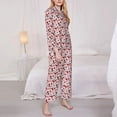 thumbnail image 3 of Pofeuu Ladybugs 2 Print Womens Pajamas Set Long Sleeve Sleepwear Button Down Nightwear Soft Pj Lounge Sets Button Down Pajamas Women-Large, 3 of 7