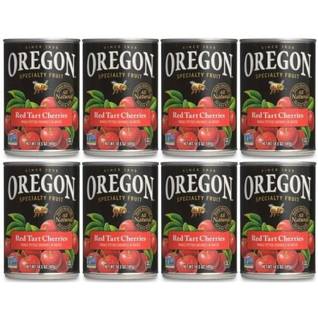 (8 Pack) Oregon Specialty Fruit Red Tart Cherries In Water, 14.5 oz