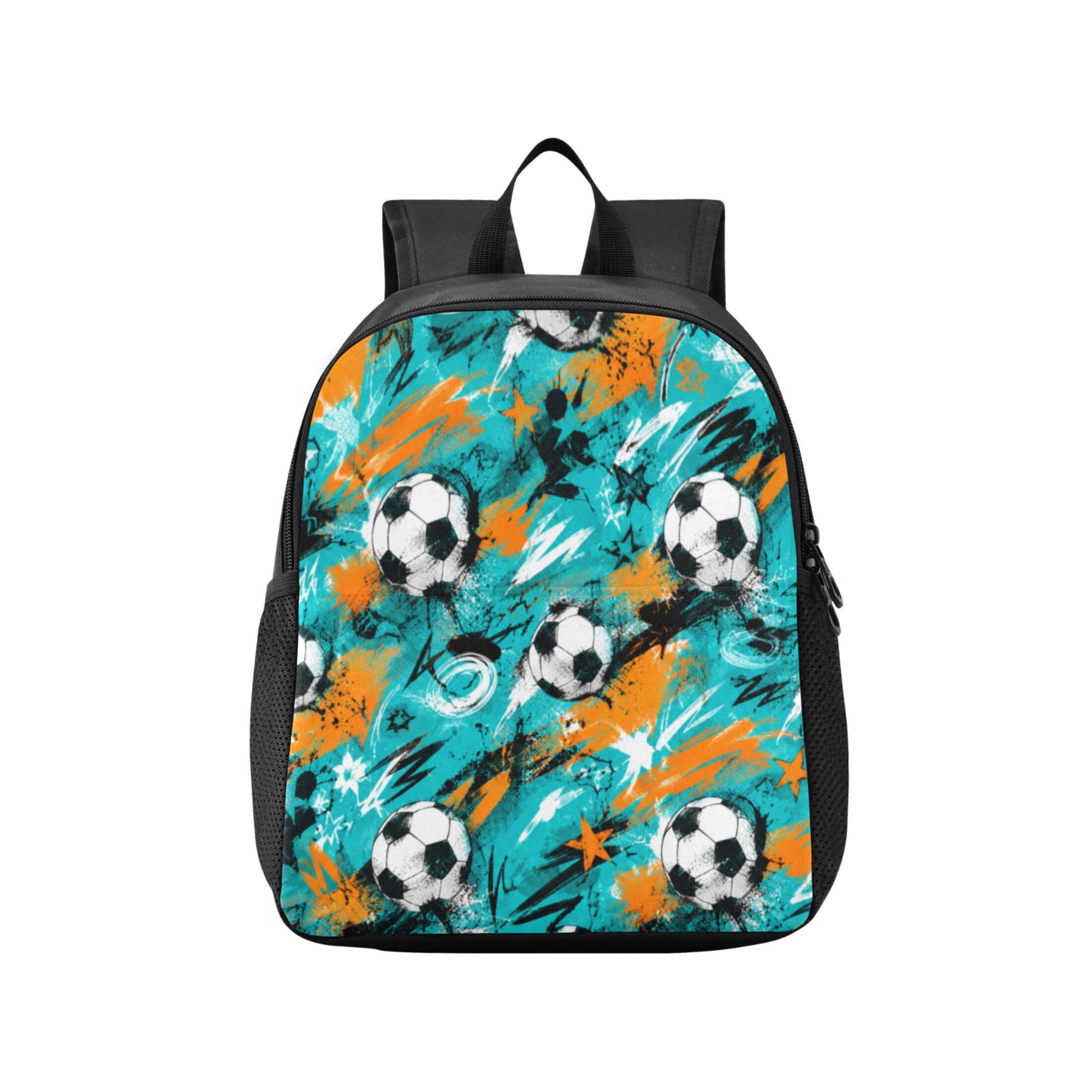 Toddler Backpack Dynamic Soccer Ball Pattern Waterproof Lightweight Backpack Casual Mini Daypack for Daycare & Travel