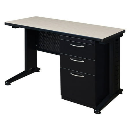 UPC: 0843532072967 | Regency Fusion 60 x 24 Teachers Desk with Single Pedestal Drawer Unit- Maple