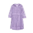 thumbnail image 5 of XFLWAM Women's 2 Piece Dress Outfits Solid Color Crew Neck Sleeveless Dress Lace Hollow Out Long Sleeve Cardigan Casual Sets Purple XL, 5 of 5