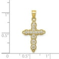 thumbnail image 3 of Auriga 10K Yellow Gold Cubic Zirconia Filigree Cross Pendant for Women (L-25 mm,W-16 mm), 3 of 5