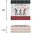 thumbnail image 3 of FMSHPON Independence Day Gnomes Country of the Free and Brave Set of 4 Coaster for Drinks, Absorbent Ceramic Stone Coasters Cup Mat with Cork Base for Home Kitchen Room Coffee Table Bar Decor, 3 of 4
