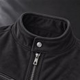 thumbnail image 7 of FchengtaiS Mens Suede Bomber Jacket Stand Collar Zip Up Wind Resistant Jacket Winter Warm Outerwear with Multi Zipper Pockets, 7 of 7