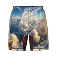thumbnail image 4 of Lsque Mens Swim Trunks Sunset Airplane Travel View Pattern - Bathing Suit Compression Liner - Beach Swim Shorts Swimwear - (S-3XL) - Stretch Quick Dry -Medium, 4 of 9