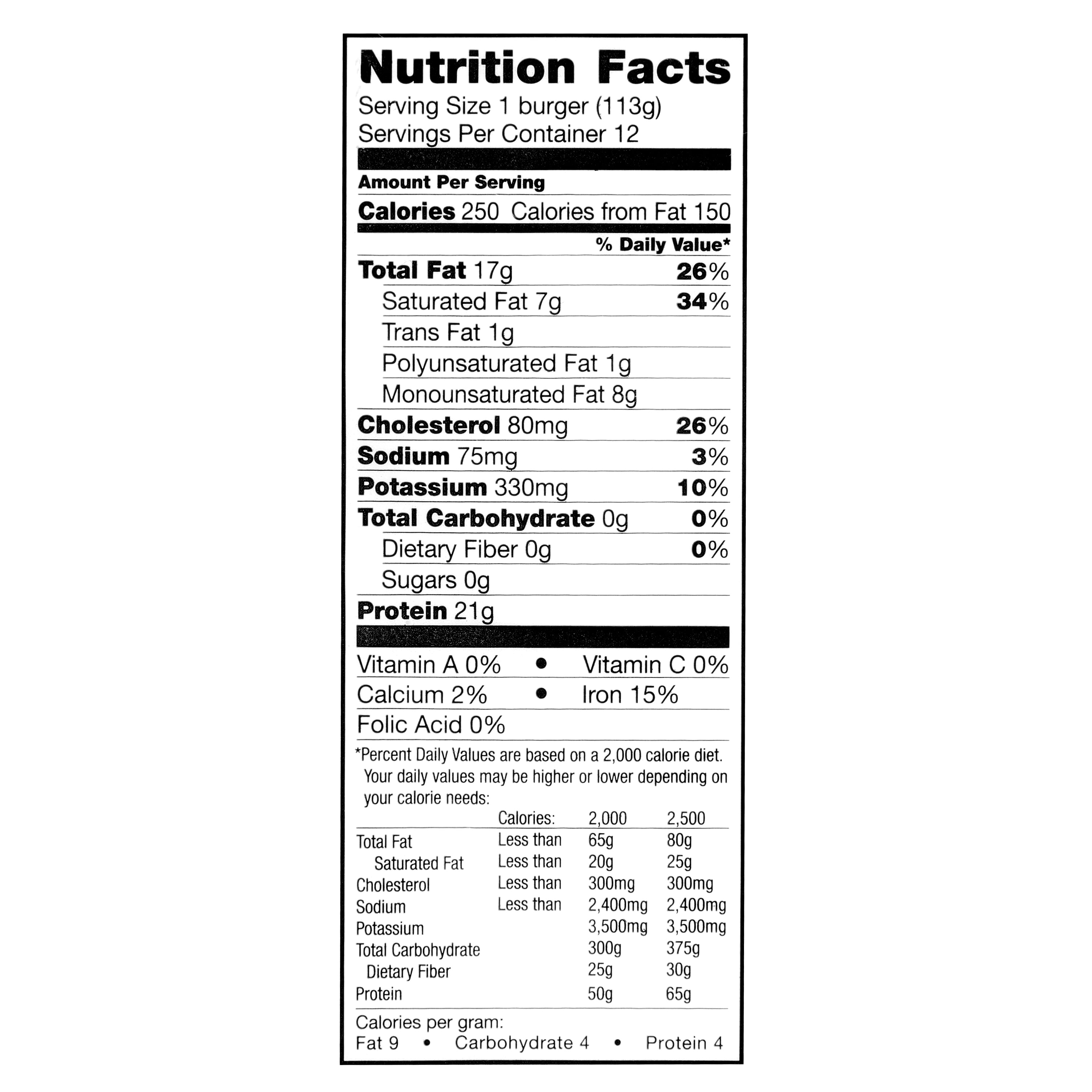 Hamburger Patty Nutrition Facts Besto Blog