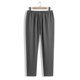 thumbnail image 5 of Pantalones largos para hombre, color liso, informales, a la moda, con cintura elástica, holgados, de pierna ancha, rectos, de poliéster, 5 of 6