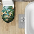 thumbnail image 4 of ZIATUBLE Palm Leaf Flower Toilet Lid Seat Cover Oil Painting Toilet Seat Covers for Bathroom Elongated Decor Toilet Seat Covers Lids One Piece Toilet Lid Cover Fits Most Toilet Lids, 4 of 6