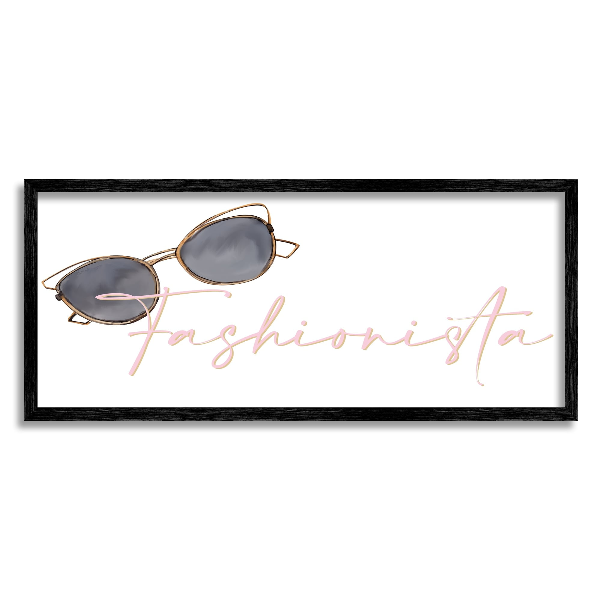 Stupell Industries Fashionista Cat-Eye Sunglasses Shades Glam Accessories,24 x 10, Design by Kim Allen