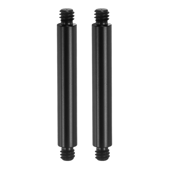 Uxcell 2" Metal Extension Rod, 2 Pcs 1/4"-20 Male to Male Thread 0.31" Aluminum Alloy Lightweight Stabilizer Accessory Mount Tripod Extender Tube for Tripod DSLR Action Cameras, Black