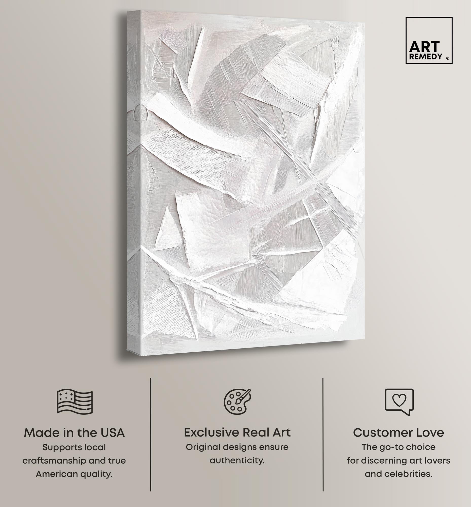 Thick White Texture II Canvas White Wall Art by Art Remedy, Gallery Wrapped, 10 x 15