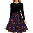 thumbnail image 4 of Halloween Dresses for Women Adult Square Neck Long Sleeve Renaissance Gothic Style Dress For Themed Party Evening Occasions, 4 of 5