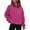a-Hot Pink16343, variant on VNKIDY Women's Sweatshirt Fall Winter Solid Color Loose Fit Sweatshirts Long Sleeve Half Zip Cropped Pullover With Pockets For Cold Weather Comfortable Tops