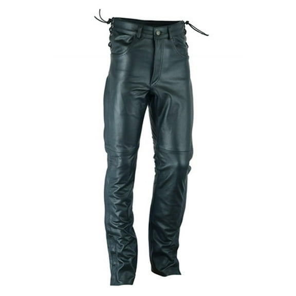 Daniel Smart Motorcycle Leather Chaps – All Season Unisex Biker Pant with Customizable fit and Carry Pockets