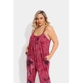 thumbnail image 2 of CASSIE LIZ Jumpsuit for Women 5X Red Tie Dye Plus Size Summer Jumpsuits Casual Spaghetti Strap Rompers Wide Leg Pants Overalls Dressy Trendy Outfits Clothes with Pocket 5XL 26W 28W, 2 of 7